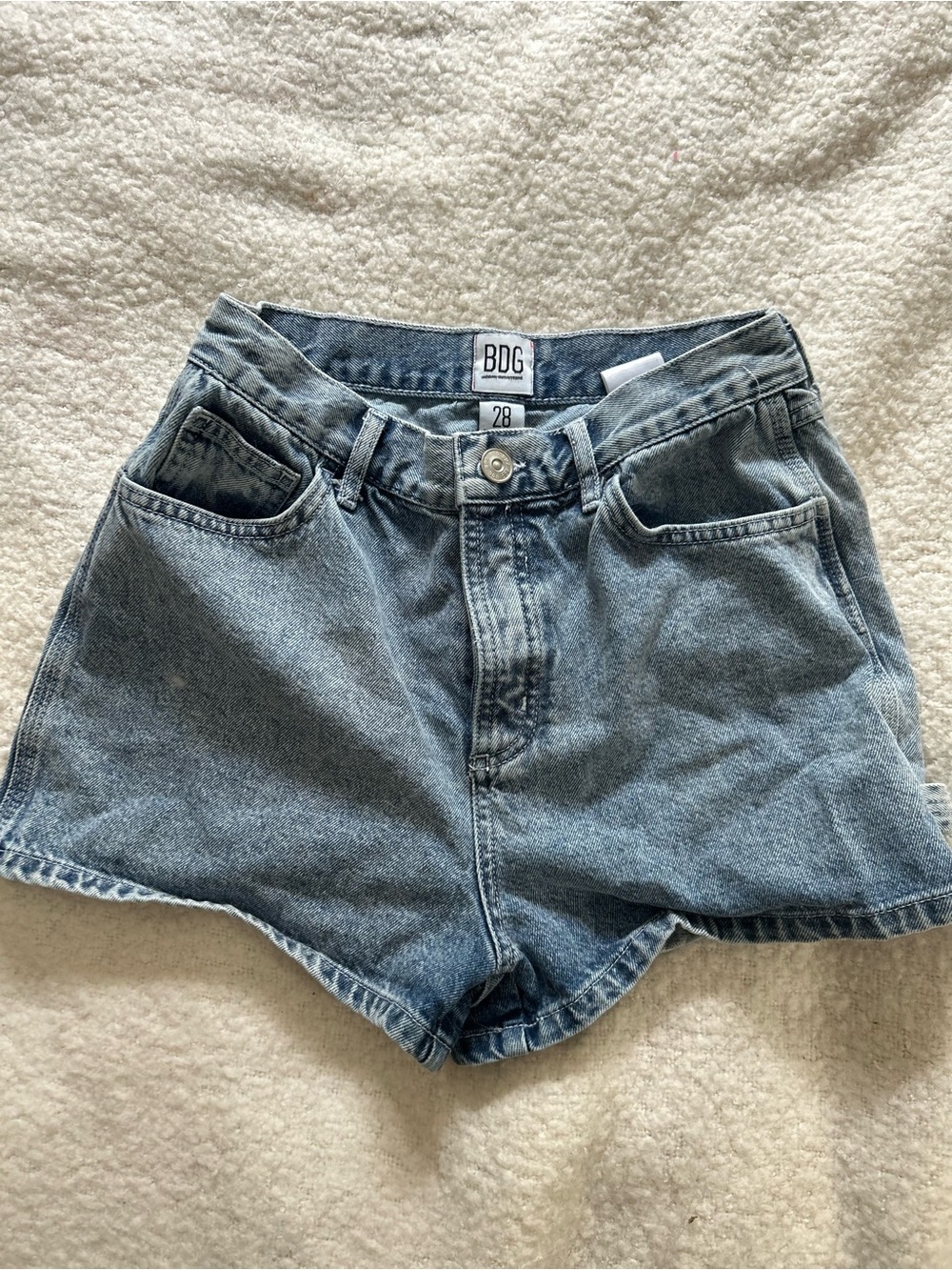 BDG Light Wash High-Rise Denim Shorts